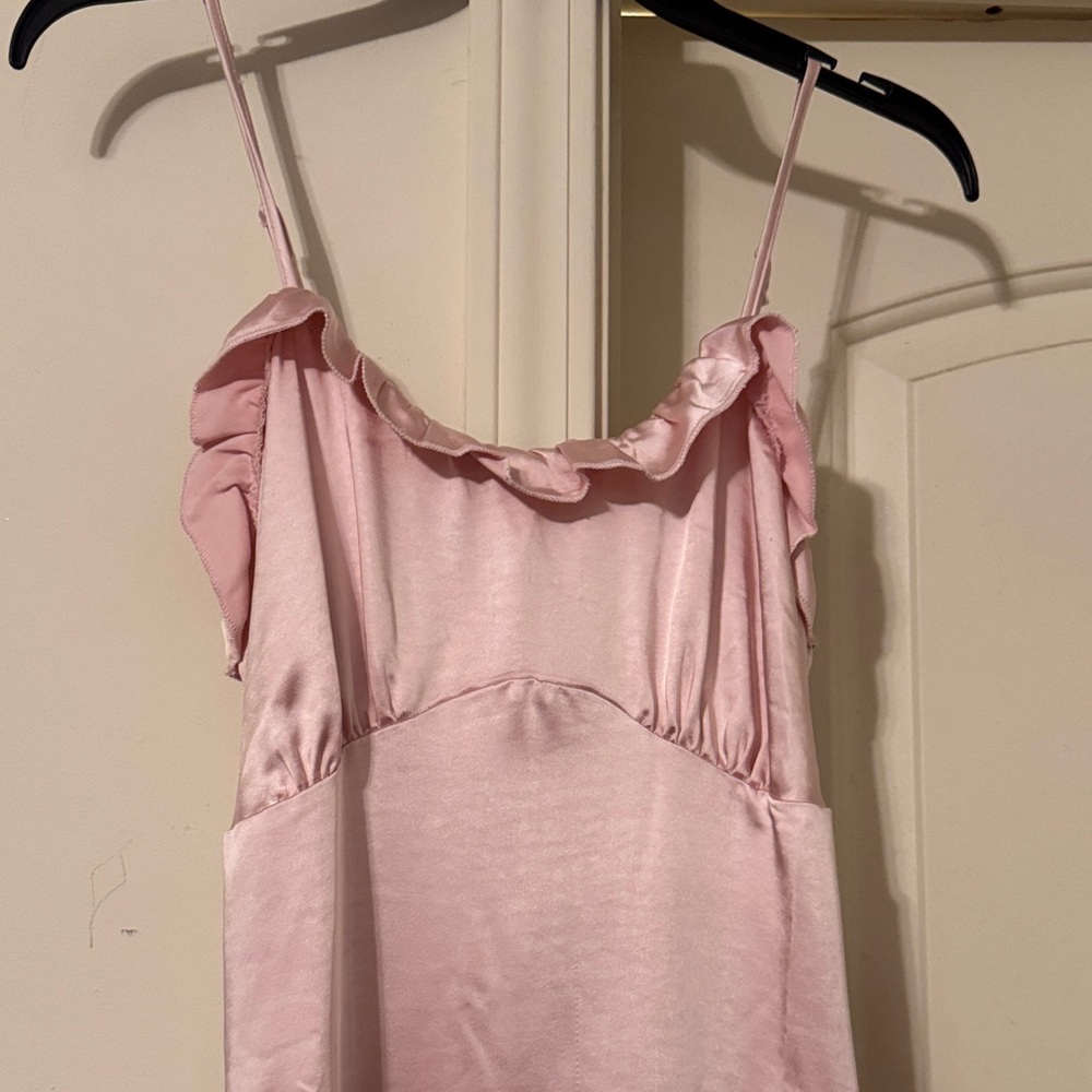 Pink Ruffle Strap Dress